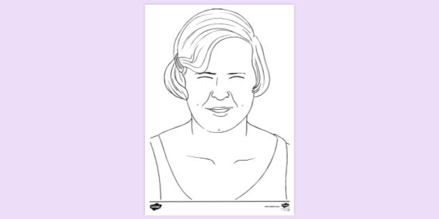 FREE! - Gertrude Ederle Twinkl Eyes Colouring Sheet