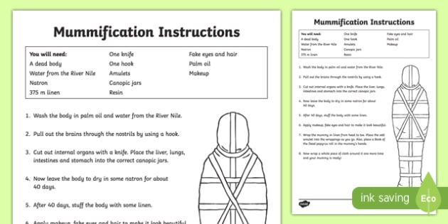 primary homework help mummification