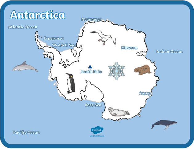 Antarctica Continent Map
