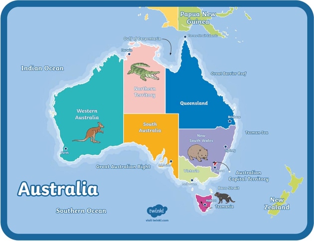Australia Continent Map