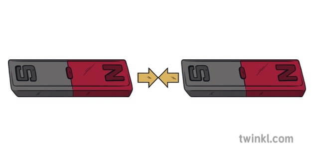 Two north and south magnets attracting