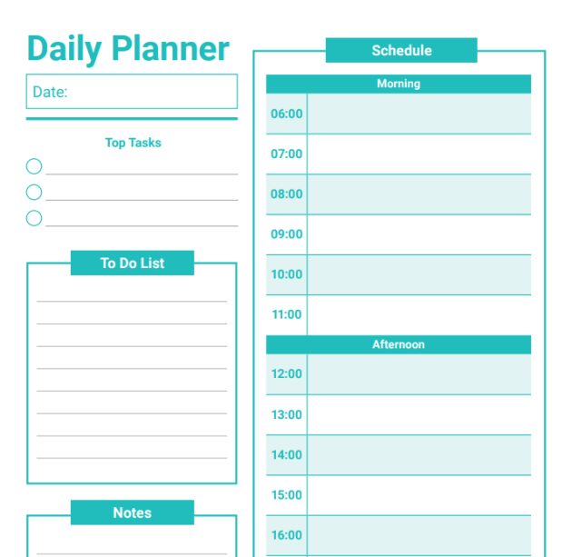 Daily Plan Chart