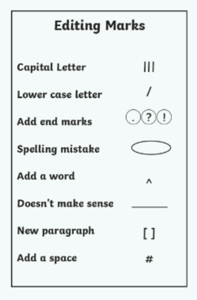 basic proofreading marks