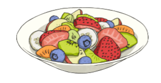 protein in different fruits clipart