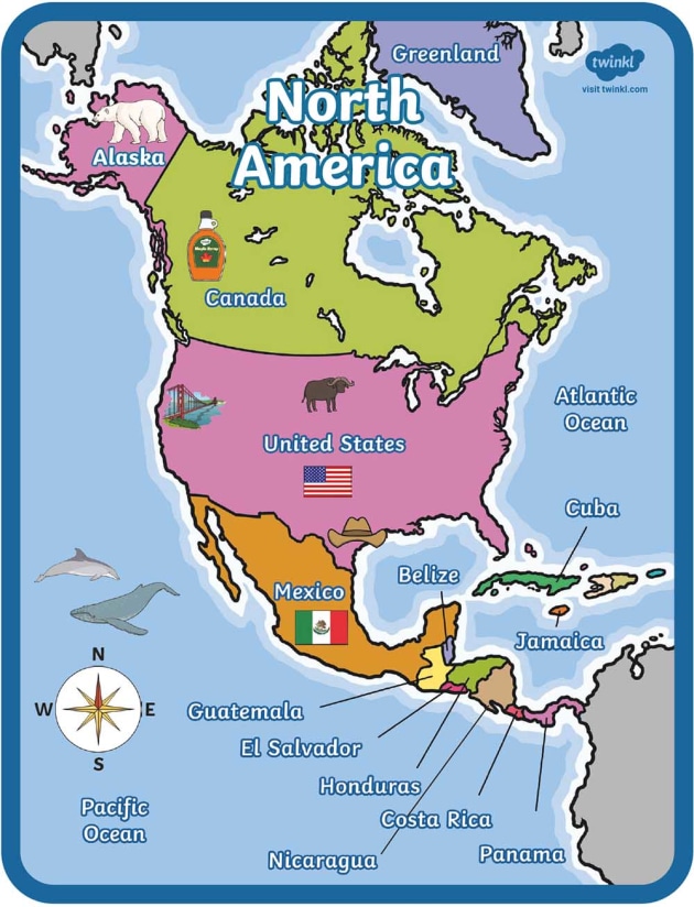 North American Continent Map