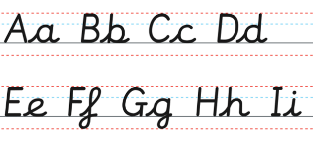 cursive writing styles alphabet