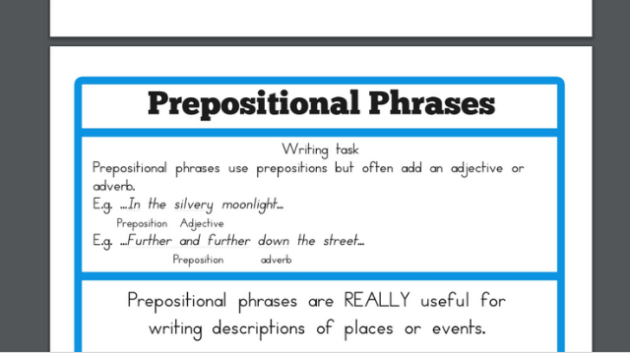 Define prepositional store phrase