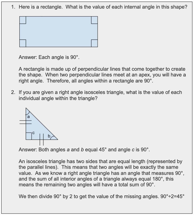 Types of Angles A right angle has a measure of 90 degrees. An