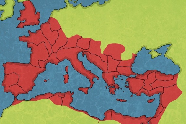 Map showing the spread of the Roman Empire