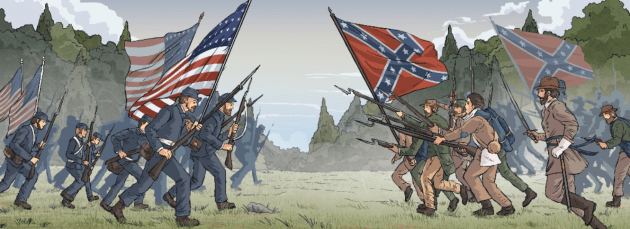 Educational depiction of the American Civil War