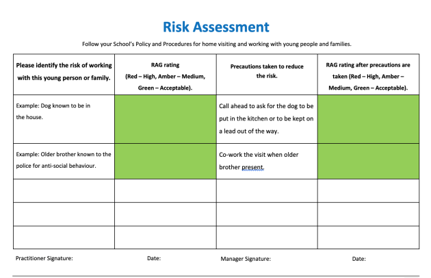 school trip risk assessment sample