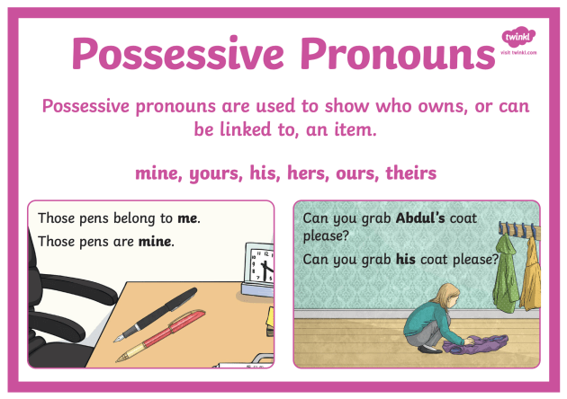 His, Her, Their And Its Fill In The Pronoun Cards - Twinkl