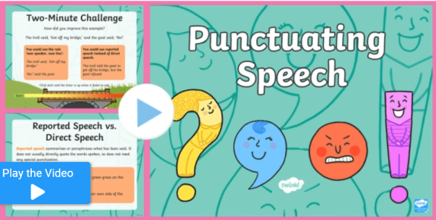 introduction to speech marks