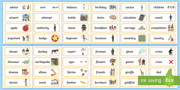 noun list for kids