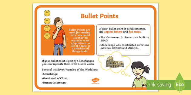 T M 3225 Bullet Points Punctuation A4 Display Poster Ver 2 