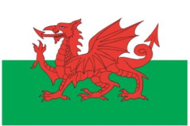 Welsh flag showing the red dragon.