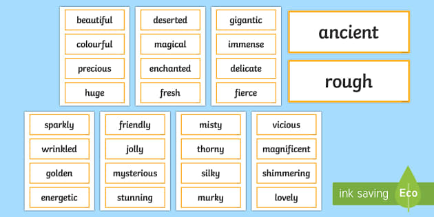 Adjectives Cards (teacher made)