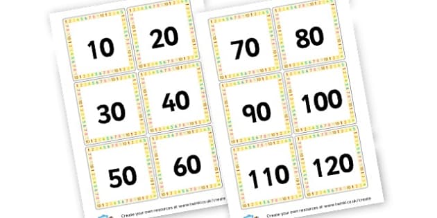 Printable Number Cards Multiples Of 10 | multiples of 10 cards counting in 10s primary resources Printable Number Cards Multiples Of 10 | multiples of 10 cards counting in 10s primary resources
