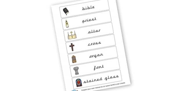 Church-Themed Labels (teacher made) - Twinkl