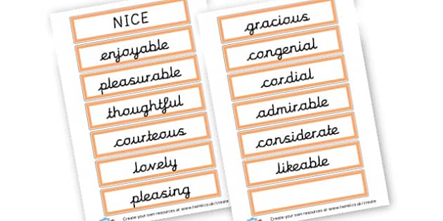 Alternative Words For Nice