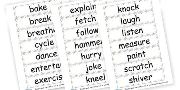 Verbs Cards (teacher Made) - Twinkl