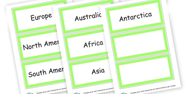 7 Continents (teacher made) - Twinkl