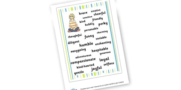 Positive personal traits - display lettering (teacher made)