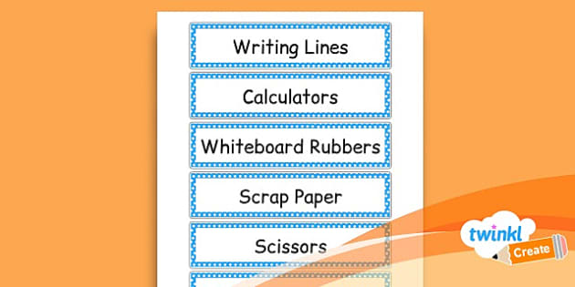 Class Room Drawer Labels - Twinkl