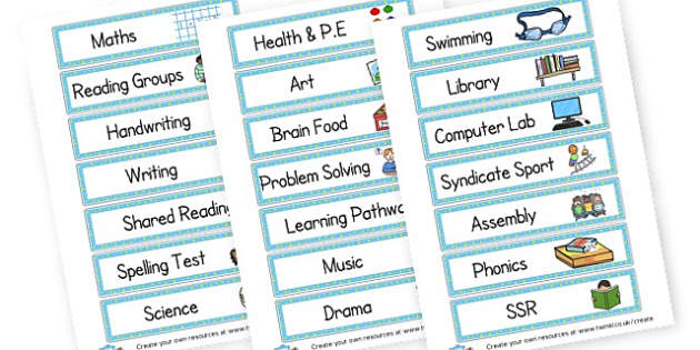 Class Timetable (teacher made) - Twinkl