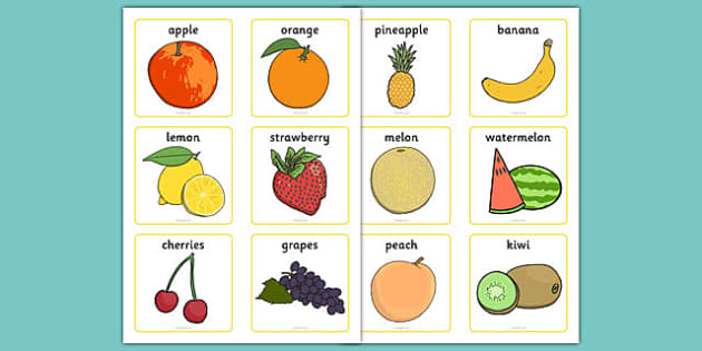 Fruit Vocabulary Cards - Fruit and Vegetables Literacy Primary Resources