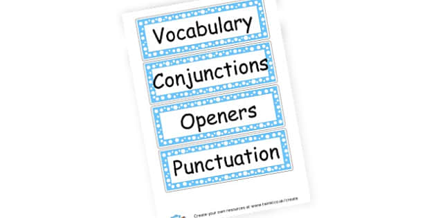 VCOP Labels for English - Teaching Resources (teacher made)