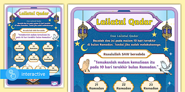 Qadiare Rll Poster Monitoring Doa Lailatul Qadar (Hecho por educadores)