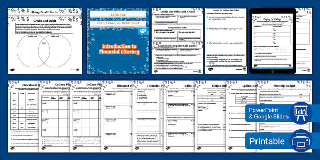 Seventh Grade Financial Literacy Lesson Pack (teacher made)