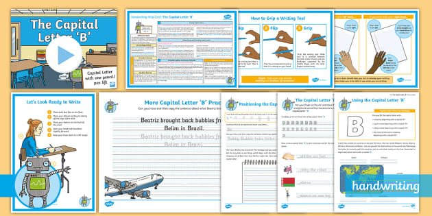 Letter 'B' Formation | Capital Letter 'B' KS2 Activity Pack