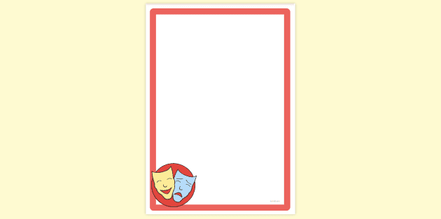 FREE! - Simple Blank Drama Page Border | Page Borders | Twinkl