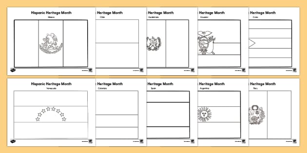 FREE Hispanic Heritage Month Coloring Pictures Twinkl
