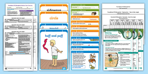 Foundation PE (Reception) - Gymnastics - Gym in the Jungle Unit Pack