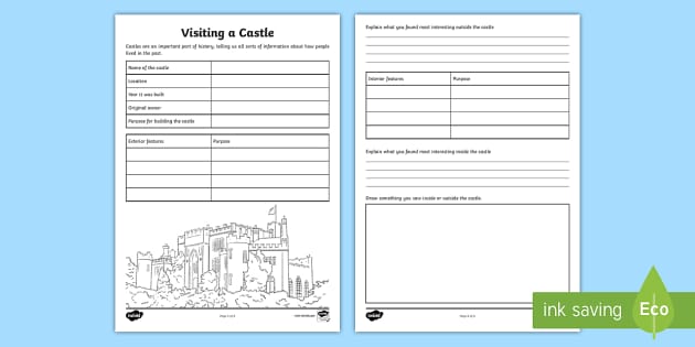 FREE! - Visiting a Castle Worksheet (teacher made) - Twinkl