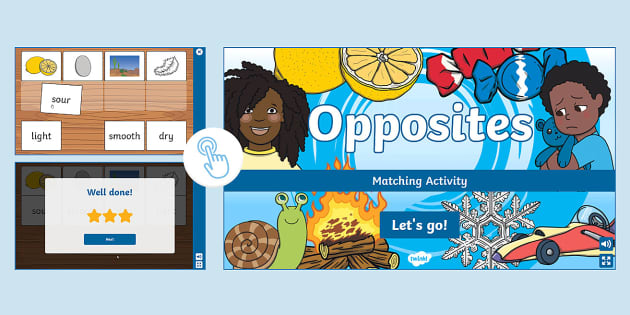 Opposites Interactive Matching Activity (teacher made)