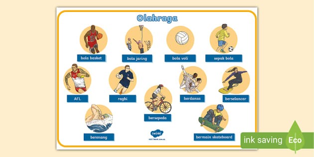 Sports Word Mat Indonesian