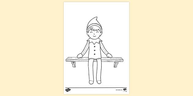 printable elf on shelf coloring pages
