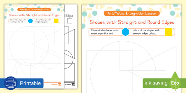 Art/ Maths Integration Lesson: Shapes with Straight and Round Edges ...