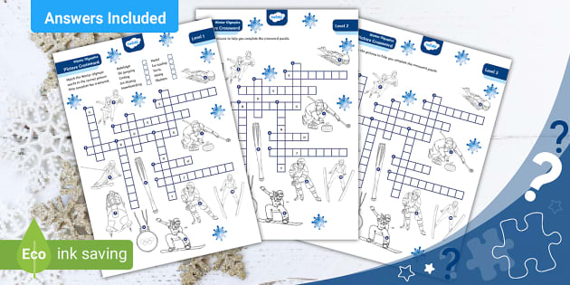 Winter Olympics Picture Crossword Puzzle Twinkl Puzzles