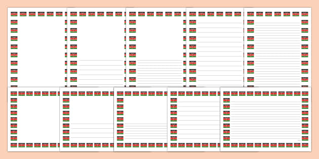 Kenya Flag Page Borders (teacher made) - Twinkl