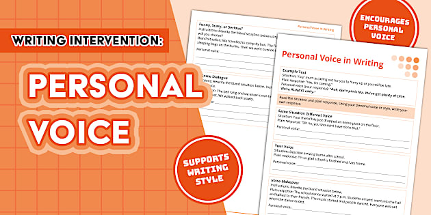 Send Writing Area Writing Intervention: Personal Voice