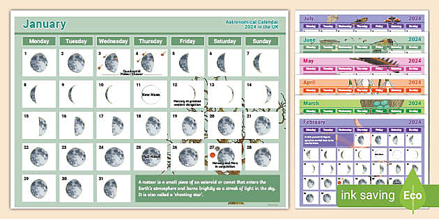 Astronomical Calendar 2024 (teacher made) - Twinkl