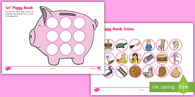 Sh Phonics Piggy Bank Activity (Teacher-Made) - Twinkl