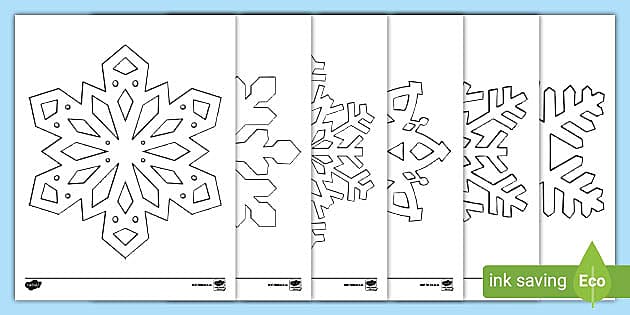 Snowflake Outlines Snowflake Template PDF Winter Weather