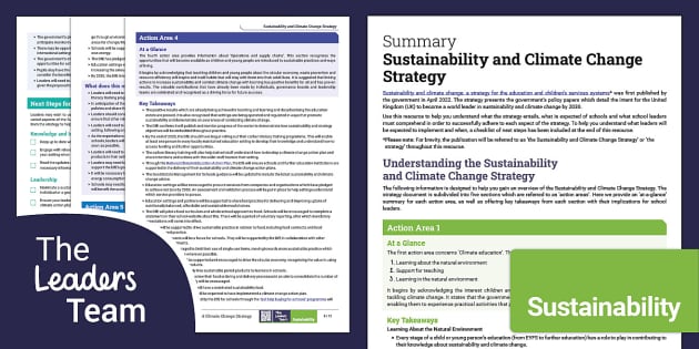 Summary: Sustainability And Climate Change Strategy - Twinkl