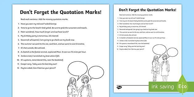 don t forget the quotation marks activity teacher made